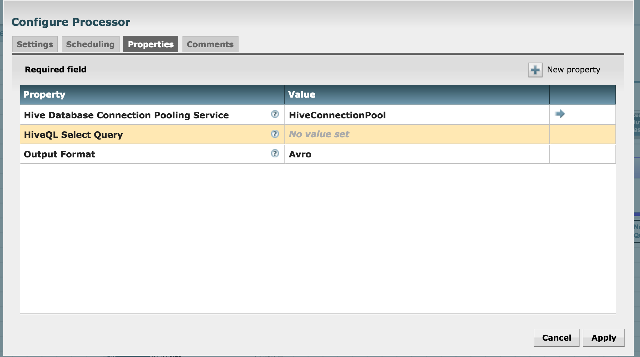 Configuration processor. Apache Nifi. Nifi POSTGRESQL. Nifi.