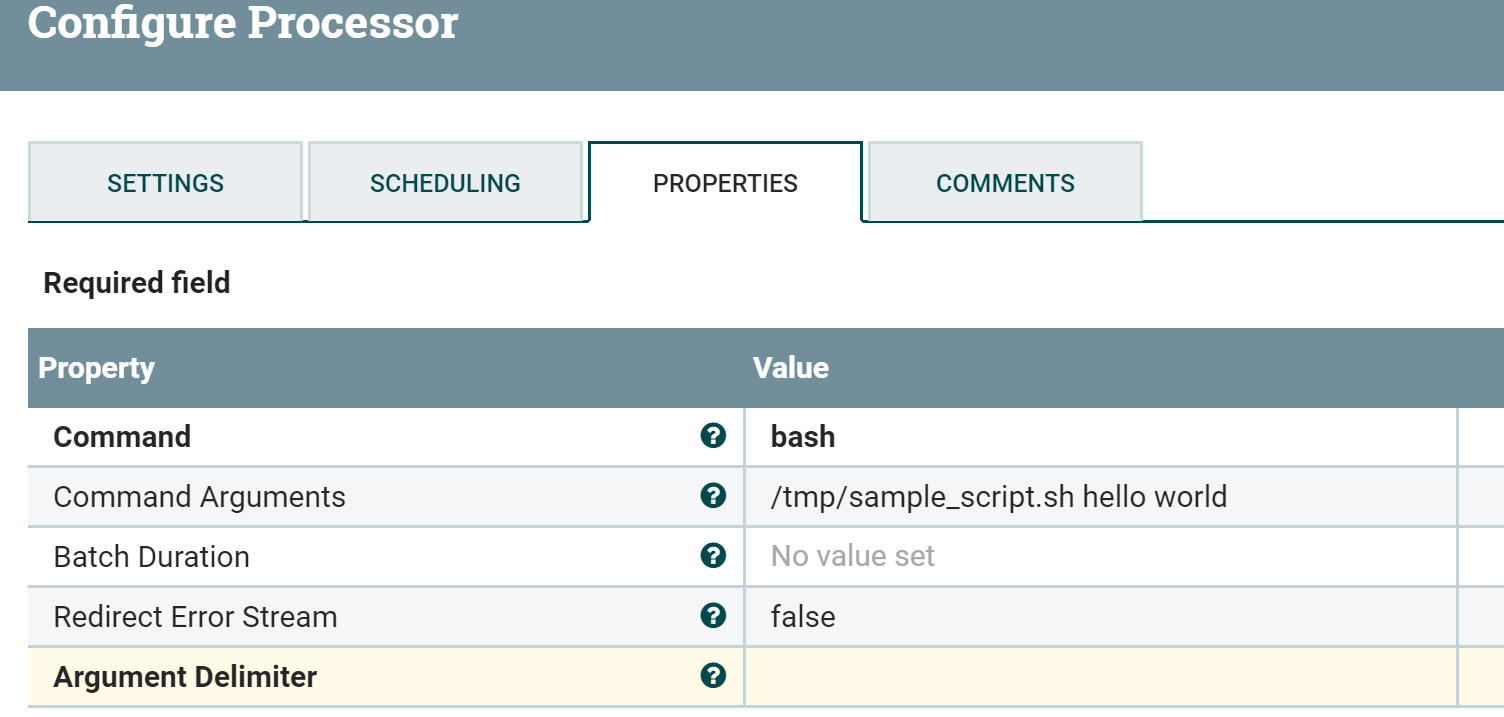 Solved: how to pass arguments for shellscript in Nifi for ... - Cloudera  Community - 226073