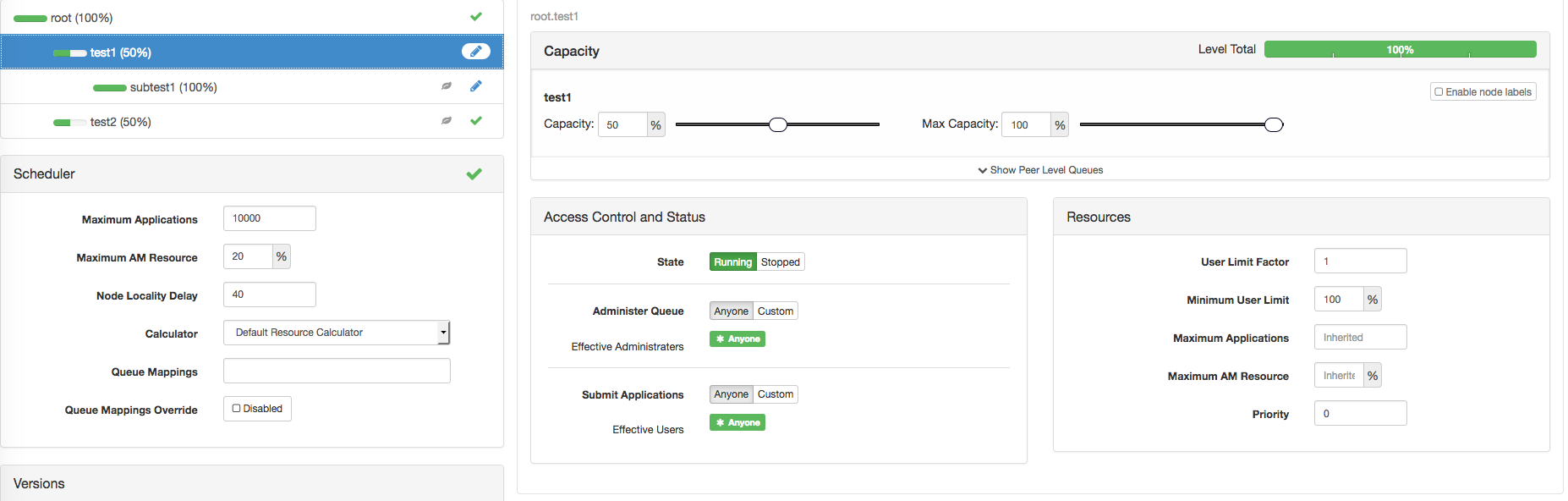 Solved Yarn queue has fair ordering policy only on leaf q