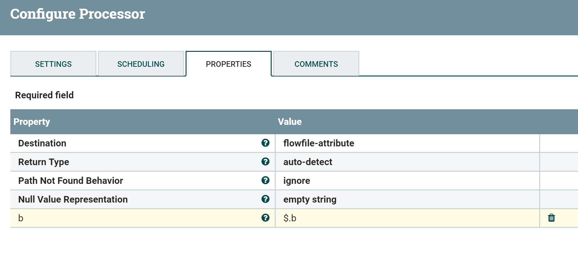 Character value. Json атрибуты. Пример prepend Nifi. Coprocessor properties. Use Nifi expression language.