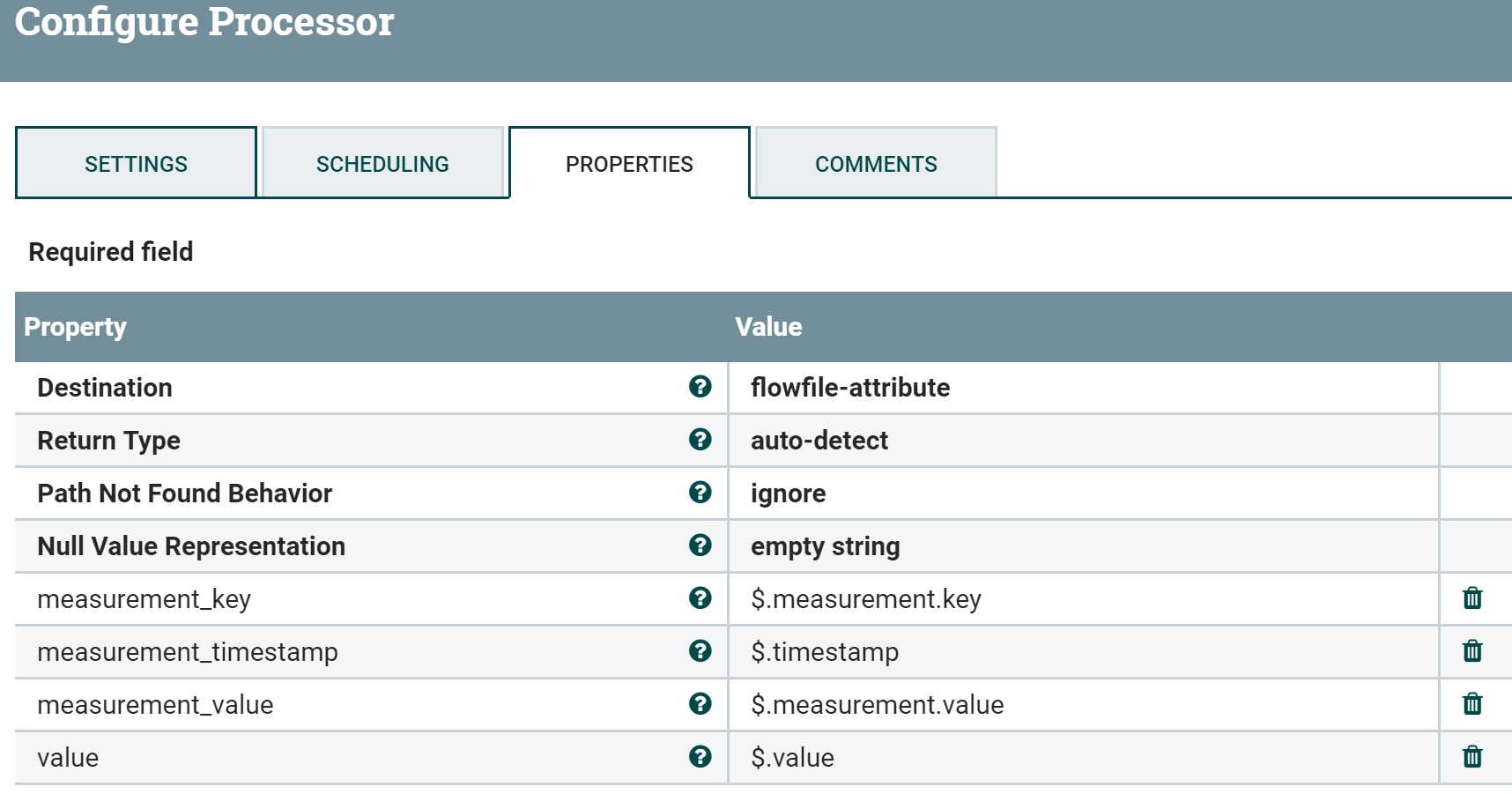 Field required type value error missing. Json атрибуты. Пример prepend Nifi. Coprocessor properties. Nifi MERGERECORD пример.