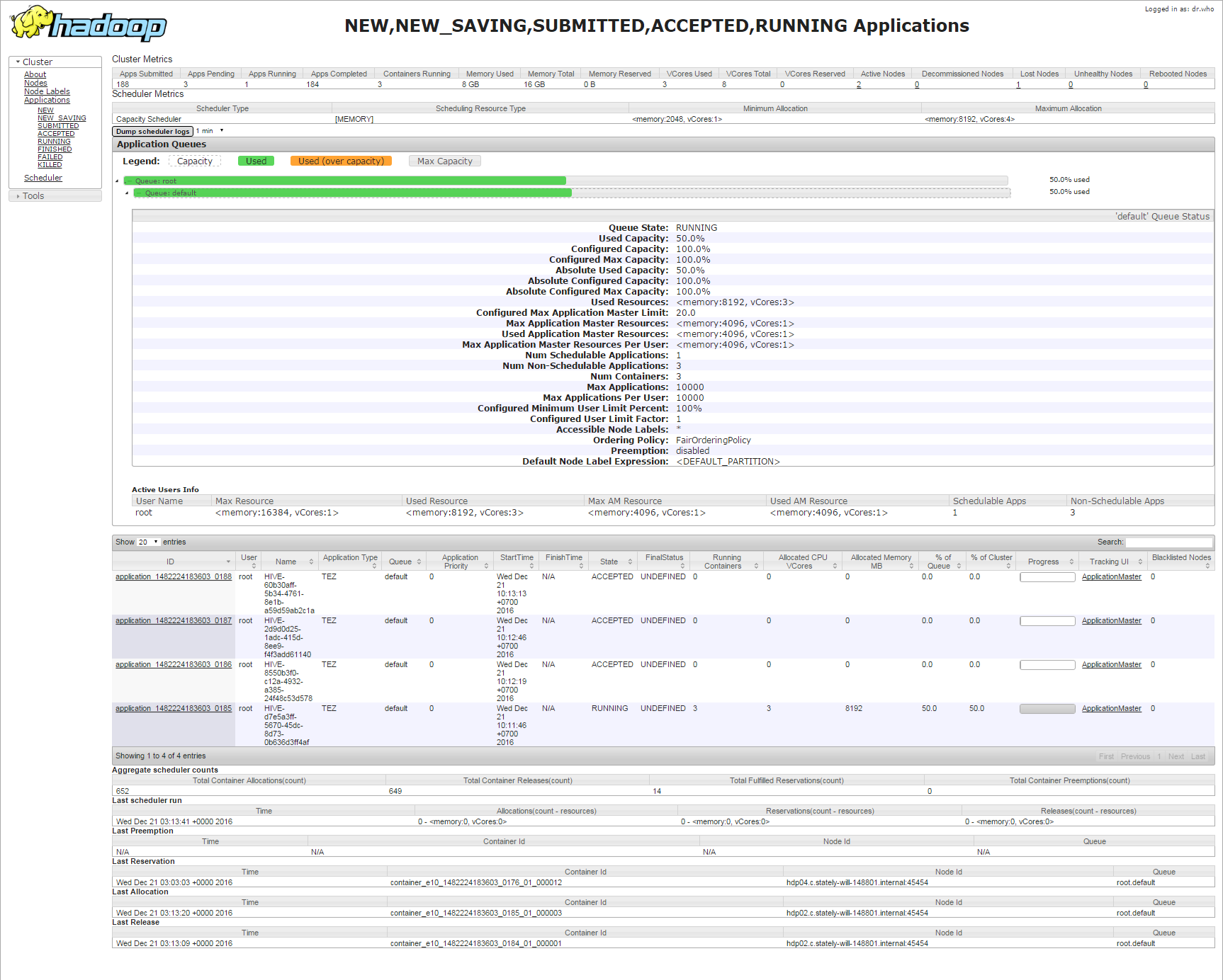 Solved Yarn Application get Accepted state. Cloudera Community 165538