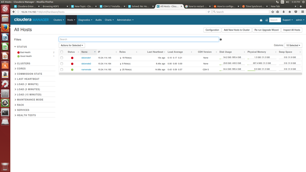 2 OF MY DATNODE CDH VERSION SHOWS NONE