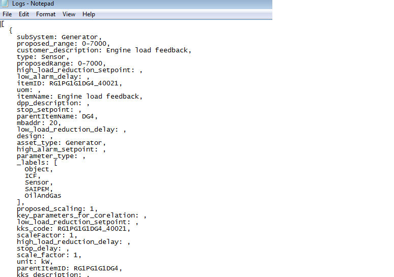 Logs written by Python Script