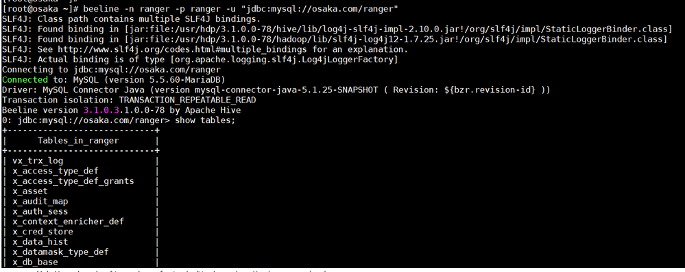 Ranger_using_Mysql_db
