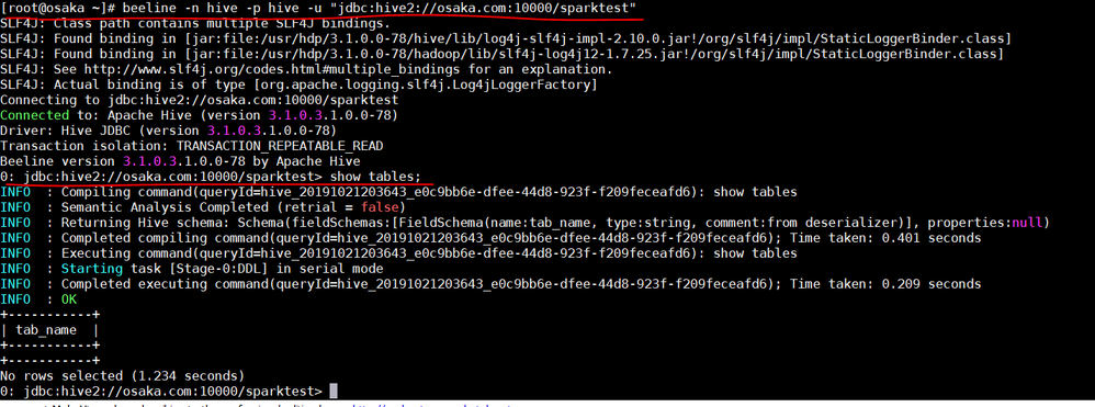 Connecting to my Sparktest database