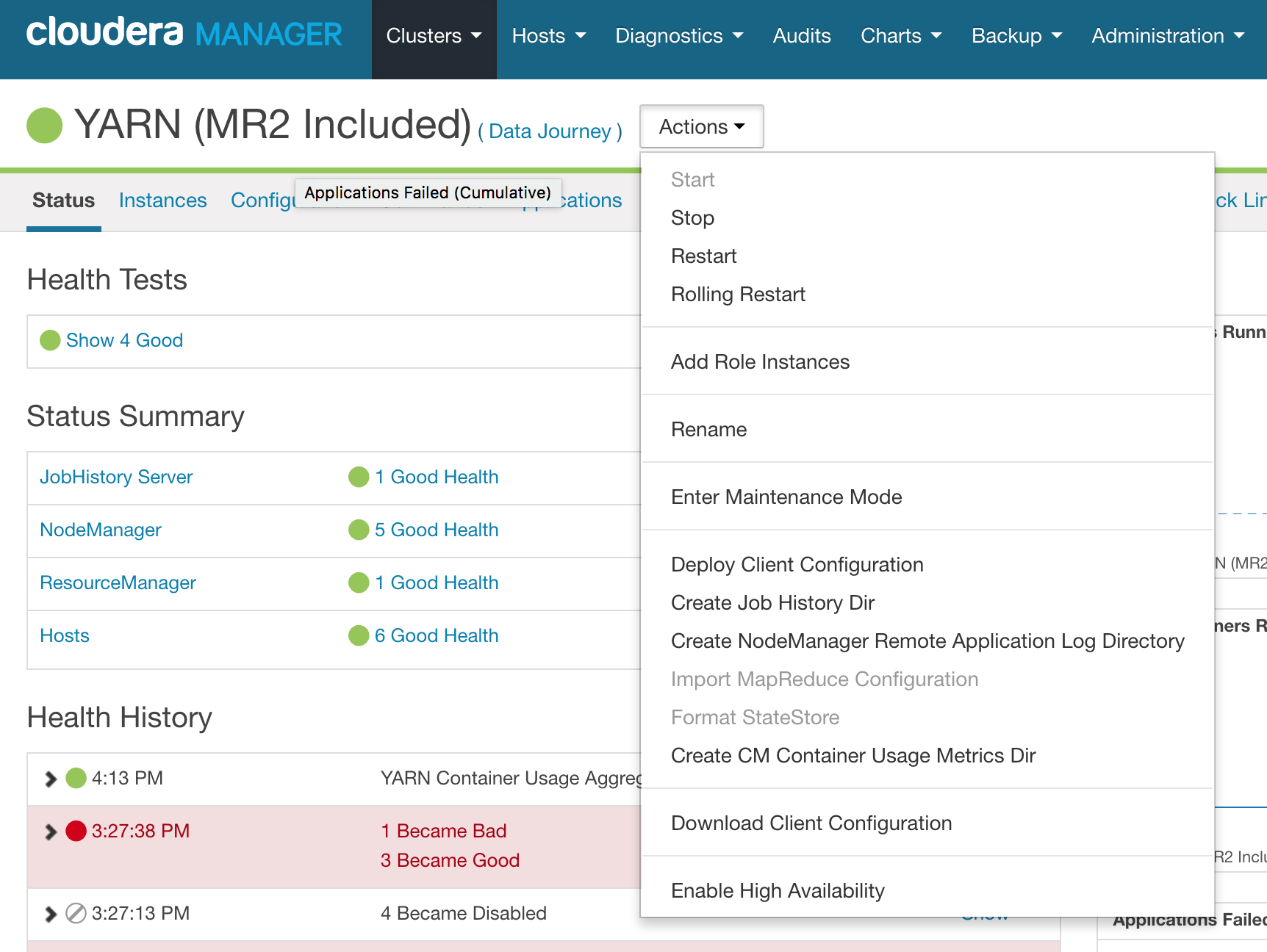 Solved YARN container usage metric aggregation failed bec