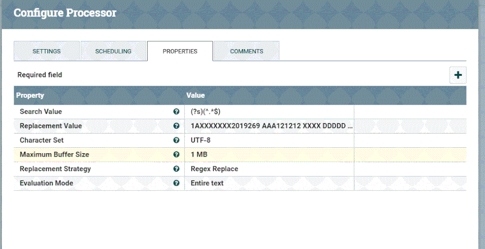 properties for  adding sample data