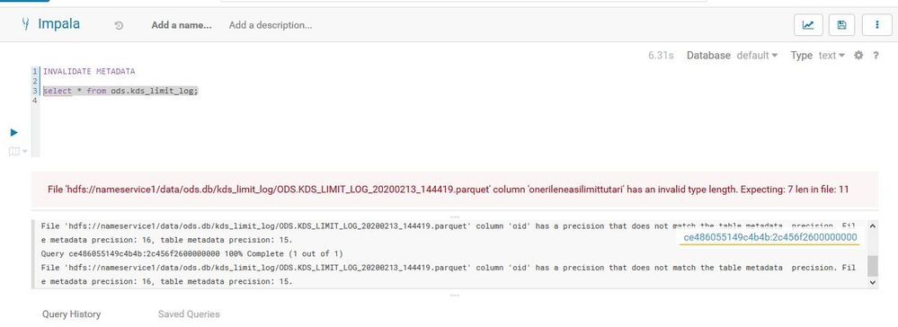 Invalid Type Length For Decimal Fields When Impala Cloudera Community