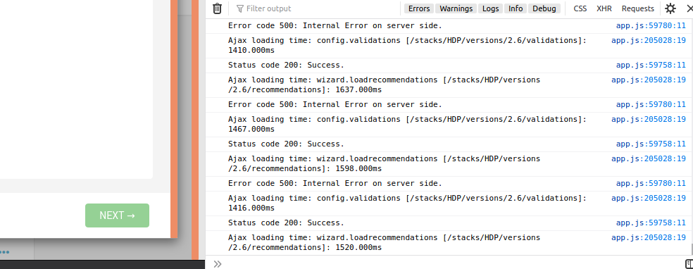 Console logs