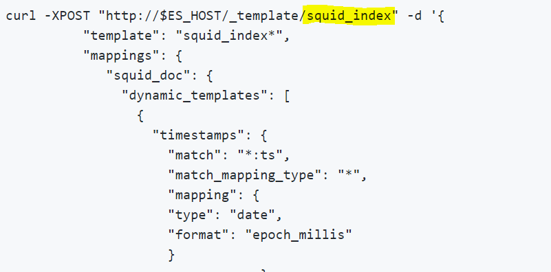 Sample header for  Index template