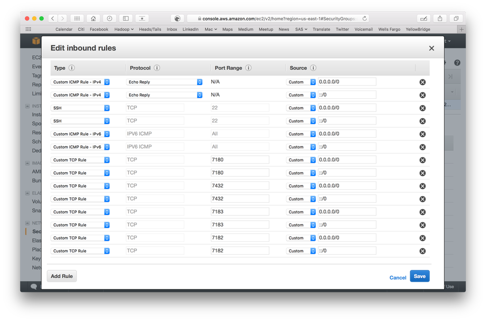 security group settings
