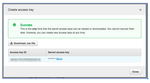 Creation the access key