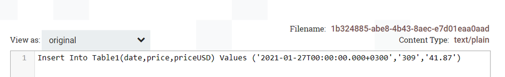Result response