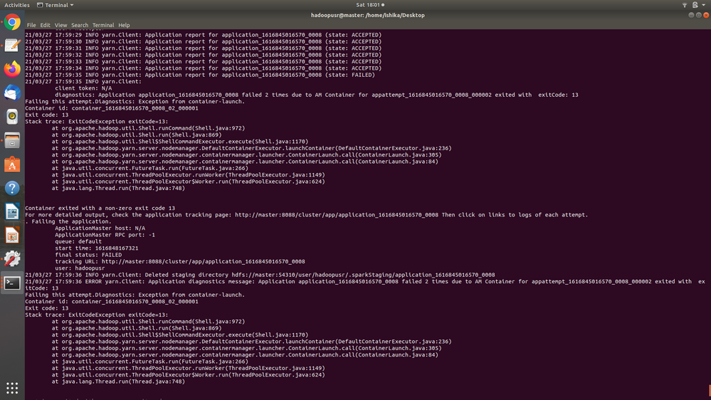 Here's the error snippet