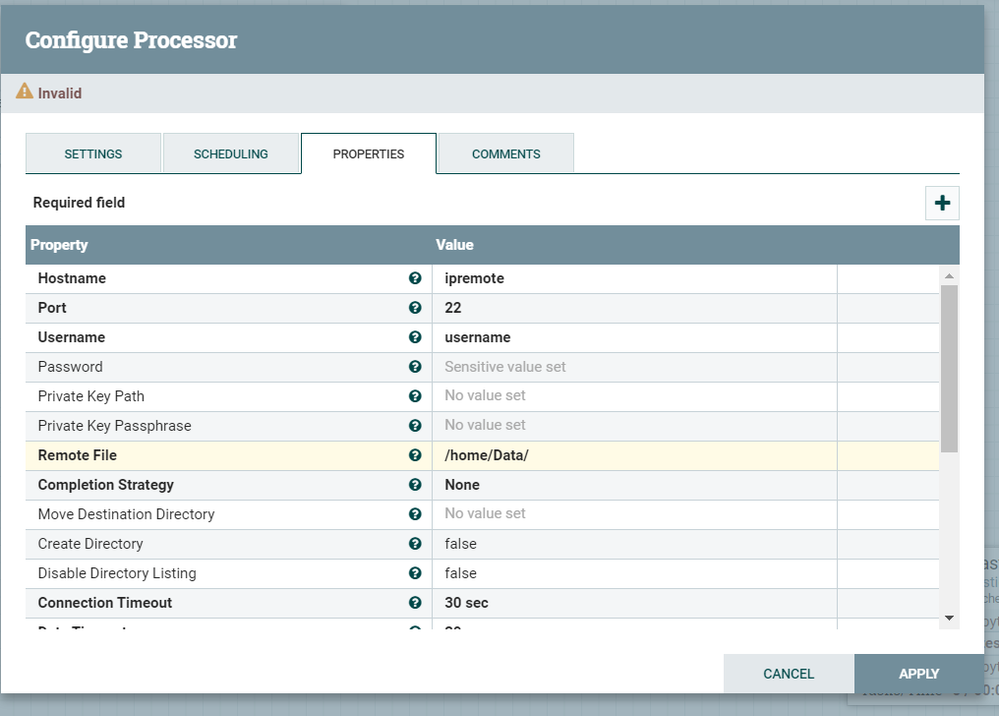 FetchSFTP settings