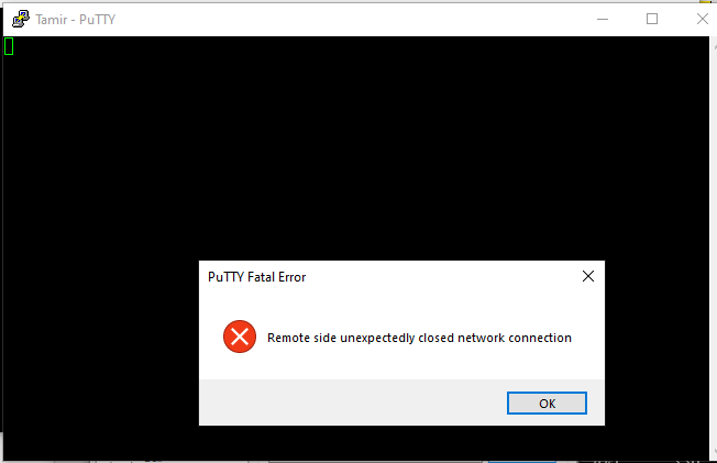 Amabari SSH with Putty  error.png