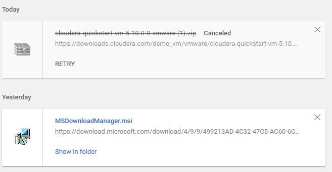 cloudera quickstartvm download.JPG