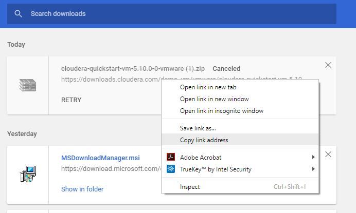 cloudera quickstartvm download.JPG