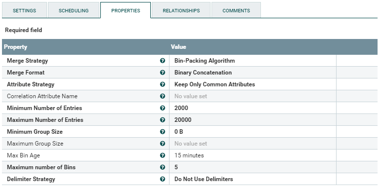 MergeContent Properties