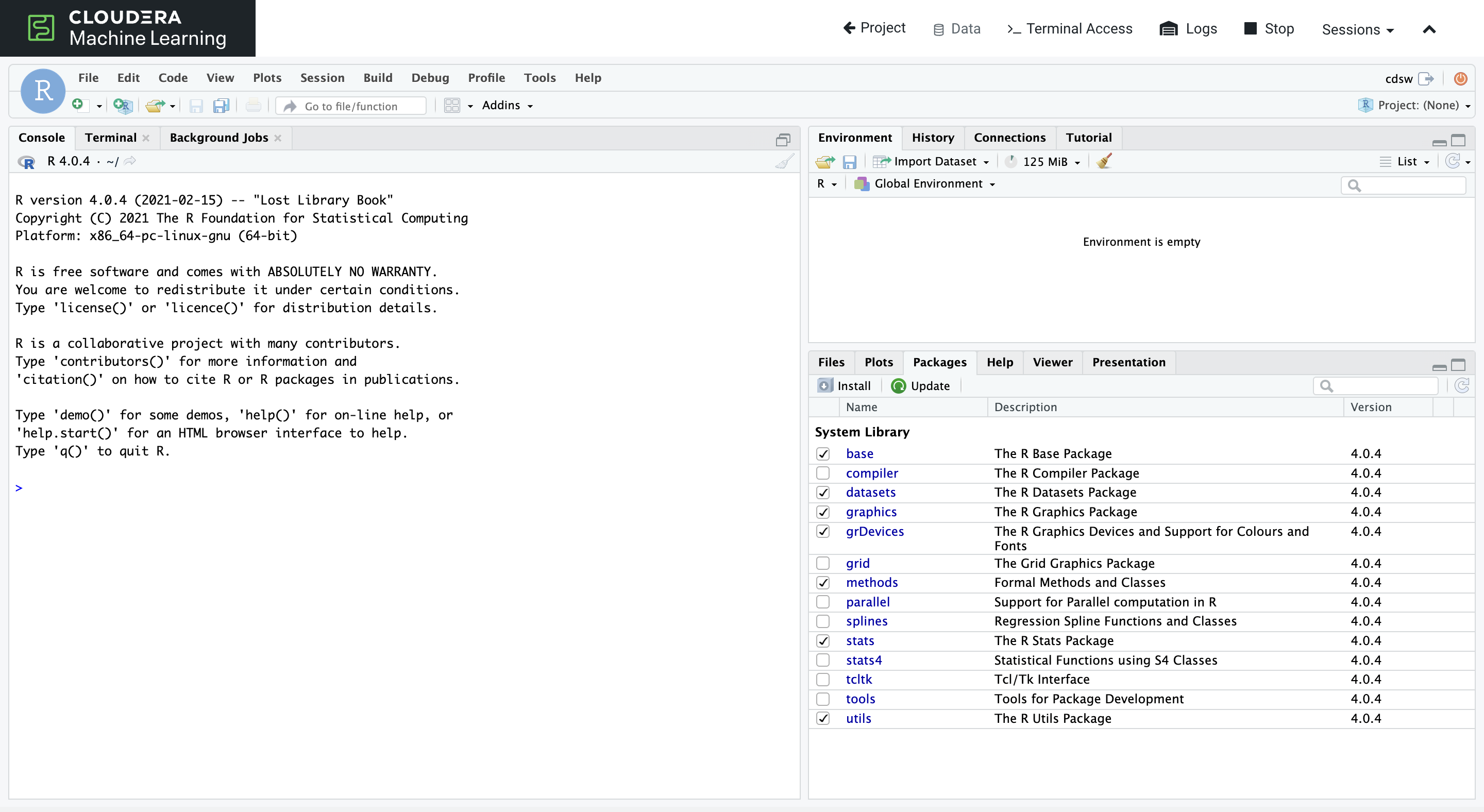 Rstudio best sale machine learning