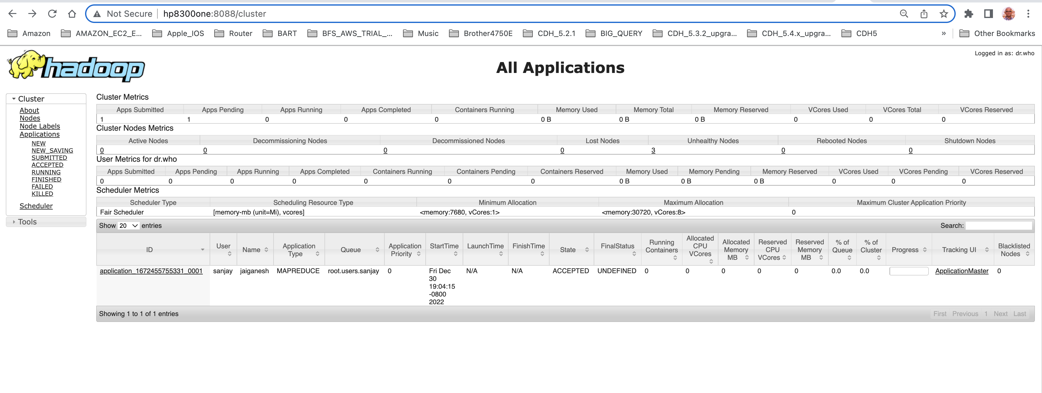 Solved Map Reduce job on YARN hangs in ACCEPTED state Cloudera
