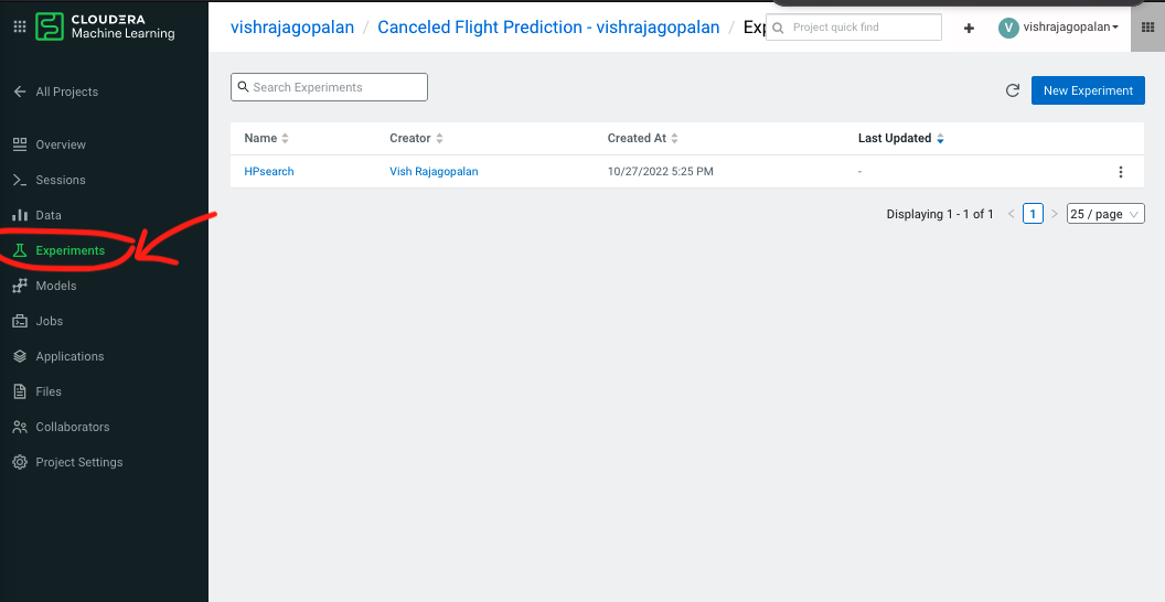 Tuning Hyperparameters with Experiments feature on... - Cloudera ...