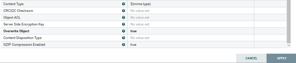 2. Default Properties of PutGCSObject