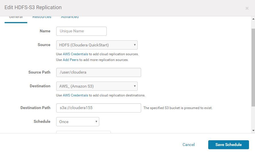 Configruation for HDFS replication