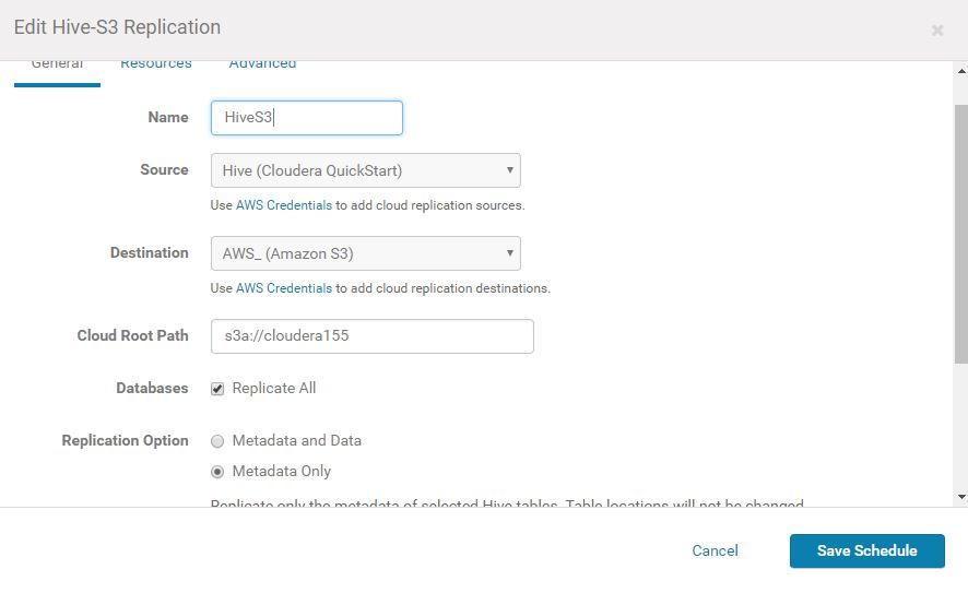 Configuration for Hive replication