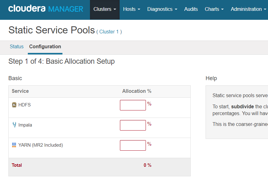 Cloudera Manager Static Service Pool