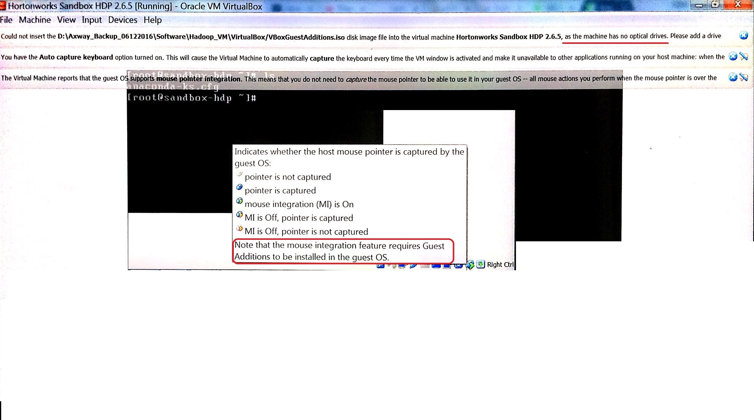 HDP 2.6.5 Sandbox on Oracle Virtualbox 5.2.14 not... - Cloudera Community -  186984