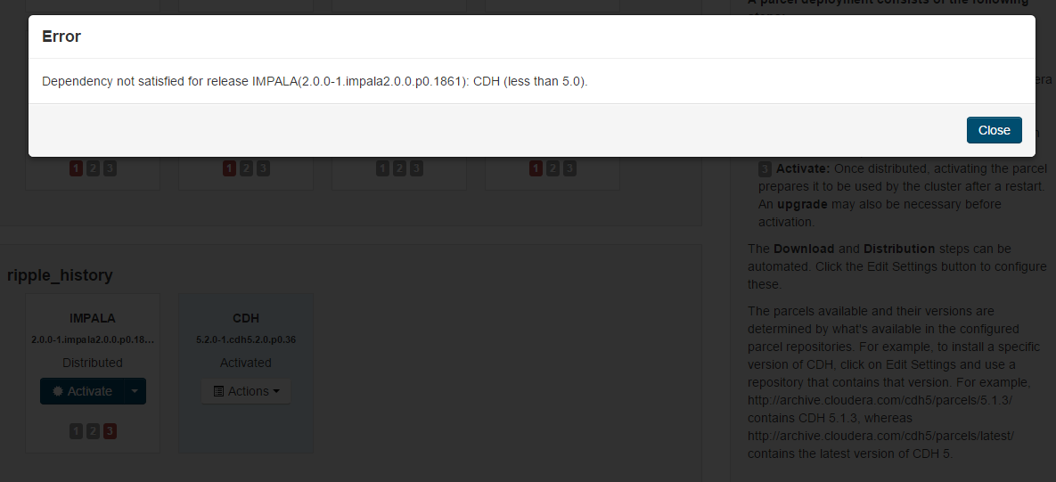 Solved Dependency not satisfied for release IMPALA 2 on C