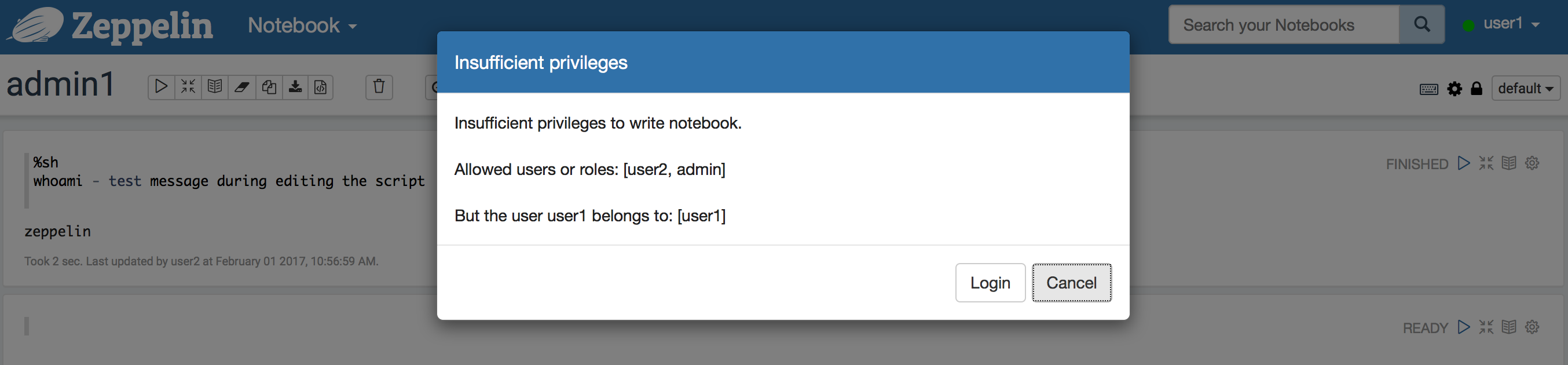 How do the Zeppelin Notebook Permissions work? Cloudera Community
