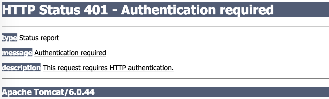 Type authentication error description not. Status Error. Страницы ошибок Tomcat. 401 404 500 Ошибки. {"Status":"Error 0"}.